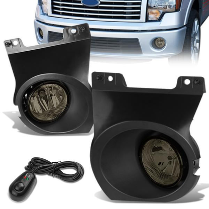FAROS DE NIEBLA 09-14 FORD F-150 - WITH SWITCH AND BEZEL - H10 BULB - SMOKE