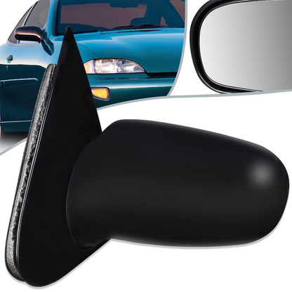 RETROVISOR MIRROR - OEM - 95-05 CHEVY CAVALIER SEDAN / 95-05 PONTIAC SUNFIRE SEDAN - POWERED - PAINTABLE - BLACK - LEFT