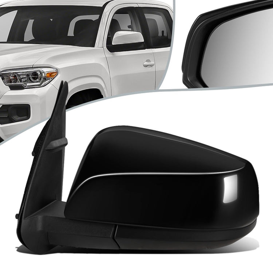RETROVISOR MIRROR - OEM - 16-19 TOYOTA TACOMA - POWERED - HEATED - FOLDING - BLACK MATERIAL - LEFT