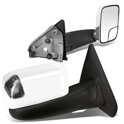 RETROVISORES EXTENDIBLES TOWING MIRROR - 02-08 DODGE RAM 1500 / 03-09 DODGE RAM 2500, 3500 - PAIR - POWERED W/ HEATED - SMOKE SIGNAL - CHROME