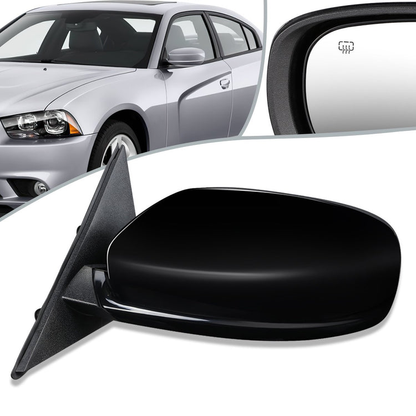 RETROVISOR MIRROR - OEM - 11-18 DODGE CHARGER - POWER MIRROR ADJUSTMENT - HEATED - FOLDING - W/O MEMORY, BLIND SPOT DETECTION OR PUDDLE LAMP - ONLY FITS VEHICLES W/ MATCHING FUNCTIONS AS MIRROR - PAINTABLE - BLACK - LEFT