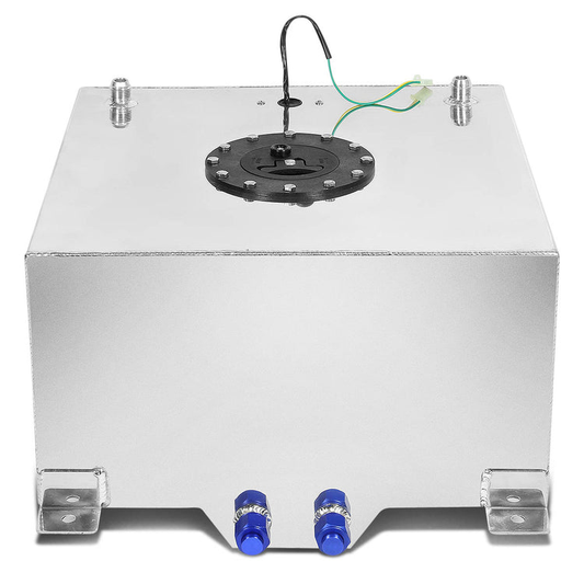 TANQUE DE GASOLINA FUEL CELL - GAS TANK WITH LEVEL SENDER - 10 GALLON - ALUMINUM - BLACK CAP - POLISHED