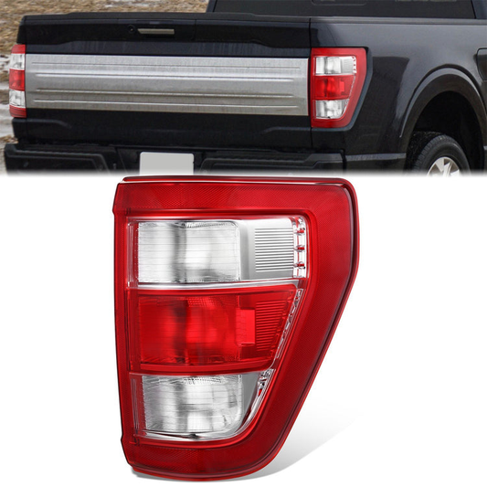FAROS TRASEROS 21-23 FORD F150 XL - DARK RED / CLEAR LENS - LEFT - NO WIRE NO BULB