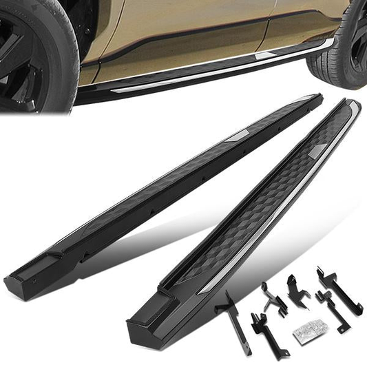 ESTRIBOS ALUMINUM - 5.5" - 19-20 TOYOTA RAV4 - BLACK / CHROME TRIM