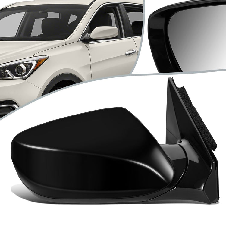 RETROVISOR MIRROR - OEM - 13-16 HYUNDAI SANTA FE - POWERED - FOLDING - BLACK MATERIAL - RIGHT