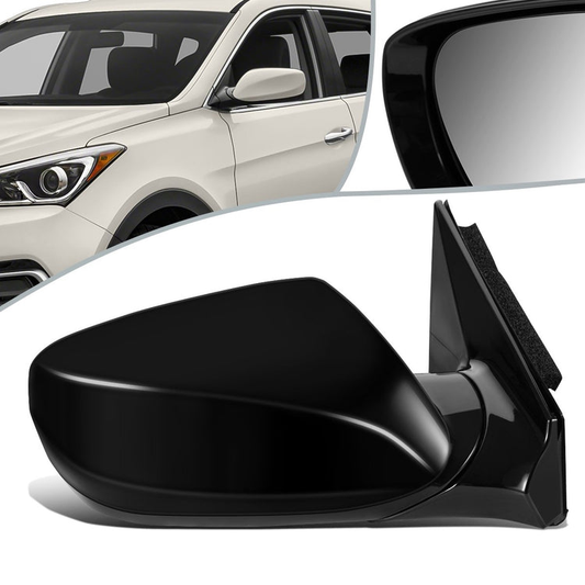 RETROVISOR MIRROR - OEM - 13-16 HYUNDAI SANTA FE - POWERED - FOLDING - BLACK MATERIAL - RIGHT