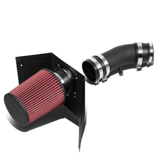 FILTRO DE AIRE ALTO FLUJO HEAT SHIELD - 03-05 LINCOLN AVIATOR 4.6L V8 - ALUMINUM PIPING - WRINKLE FINISH - BLACK