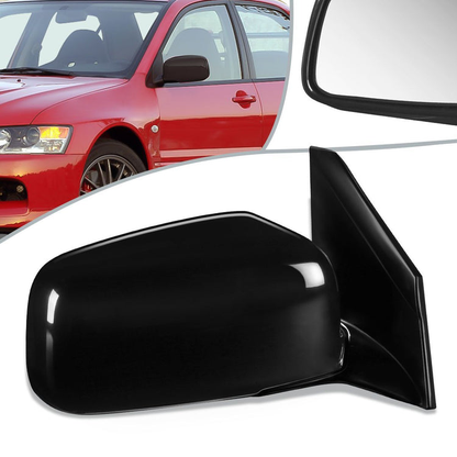 RETROVISOR MIRROR - OEM - 02-07 MITSUBISHI LANCER - MANUAL - PAINTABLE - BLACK - RIGHT