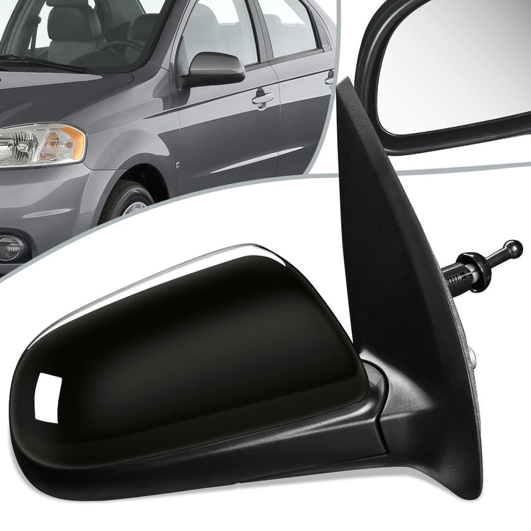 RETROVISOR MIRROR - OEM - 07-11 CHEVY AVEO - MANUAL - PAINTABLE - BLACK - RIGHT