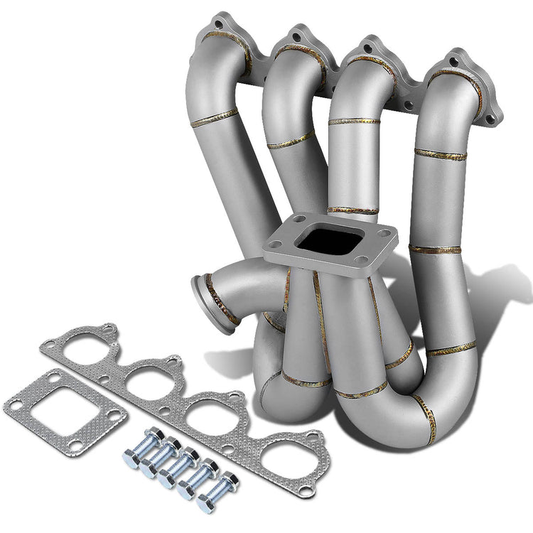 TURBO MANIFOLD TURBO MANIFOLD - CERAMIC - HONDA B-SERIES TOP-MOUNT - T3 FLANGE - 60MM V-BAND WASTEGATE - NON-POLISHED