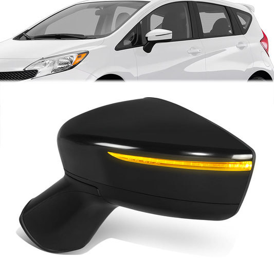 RETROVISOR MIRROR - OE STYLE - NISSAN VERSA 15-19 - WITH POWER WITH SIGNAL - DRIVER SIDE - PAINT TO MATCH - BLACK