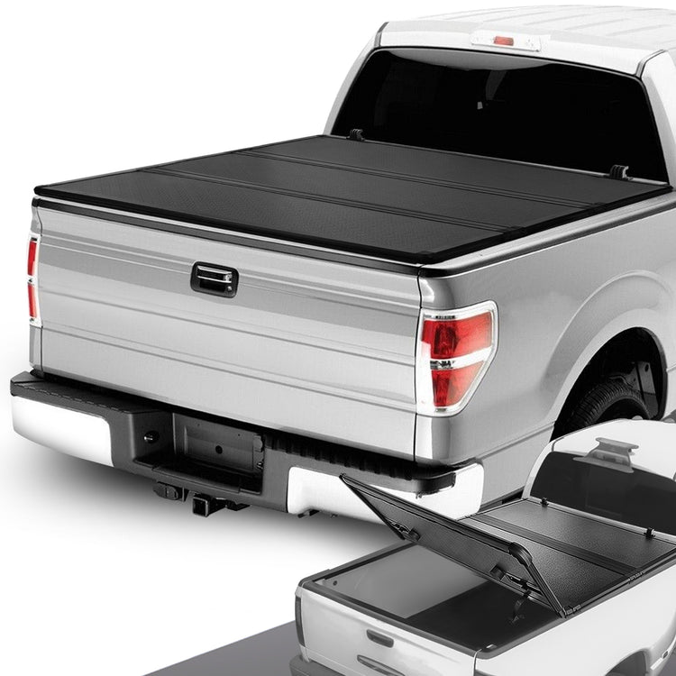 TAPADERA DE CAJUELA TONNEAU COVER - HARD TRI-FOLD - 04-14 FORD F-150 - FITS 6.5FT FLEETSIDE BED MODELS