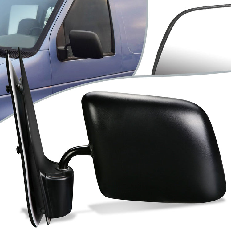 RETROVISOR MIRROR - OEM - 92-06 FORD E-150 , E-250 , E-350 , E-450 , E-550 / 99-06 FORD ECONOLINE / 96-99 FORD ECONOLINE SUPER DUTY - MANUAL - TEXTURED - BLACK - LEFT
