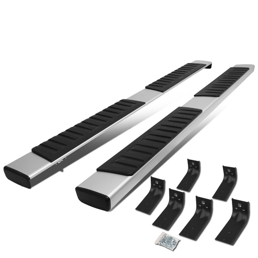 ESTRIBOS 6" - FLAT BOARD - 09-18 DODGE RAM 1500 - CREW CAB - CHROME / BLACK