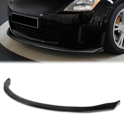 LIP FRONTAL 06-09 NISSAN 350Z - REQUIRES DRILLING BUMPER FOR INSTALLATION - 3PC - PAINTED GLOSS BLACK