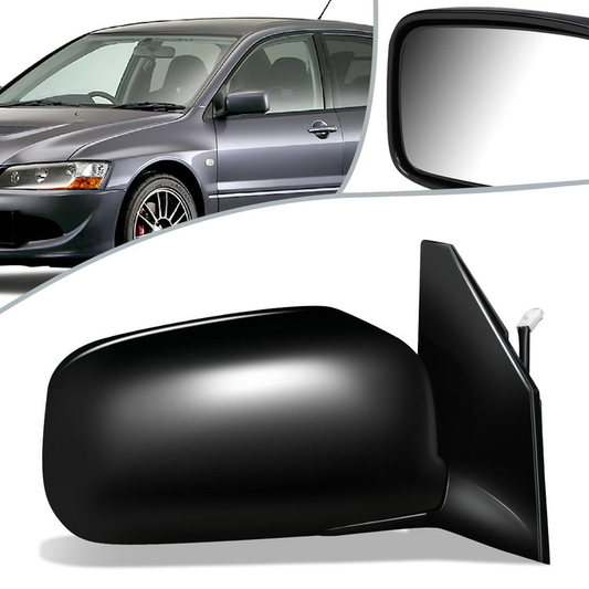 RETROVISOR MIRROR - OEM - 02-07 MITSUBISHI LANCER - POWERED - FOLDING - BLACK MATERIAL - RIGHT