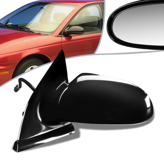 RETROVISOR MIRROR - OEM - 96-02 SATURN SL SEDAN / 96-01 SATURN SW WAGON - POWERED - PAINTABLE - BLACK - LEFT