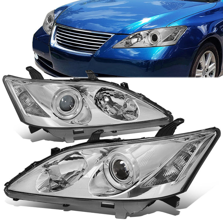 FAROS 07-09 LEXUS ES350 - FITS MODELS W/ FACTORY HALOGEN HEADLIGHTS ONLY - OEM STYLE - H7 LOW BEAM / 9005 HIGH BEAM / 7440A SIGNAL / 168 MARKER - CHROME HOUSING / CLEAR CORNER
