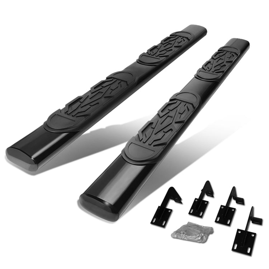 ESTRIBOS 6" - OVAL - STRAIGHT - 99-16 FORD F-250, F-350 SUPER DUTY - EXTENDED CAB - BLACK