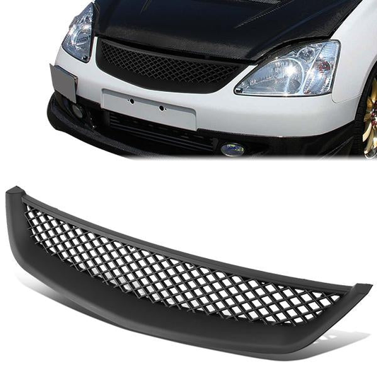 PARRILLA GRILLE - 01-03 HONDA CIVIC - 2/4-DOOR - TYPE-R STYLE - ABS - BLACK
