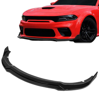 nan FRONT BUMPER SPLITTER - 15-20 DODGE CHARGER SRT - 4PCS - V2 STYLE - BLACK