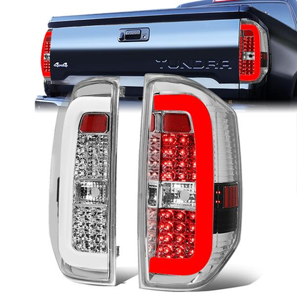 FAROS TRASEROS 14-18 TOYOTA TUNDRA - TUBE BAR - 3D - LED - CHROME / CLEAR