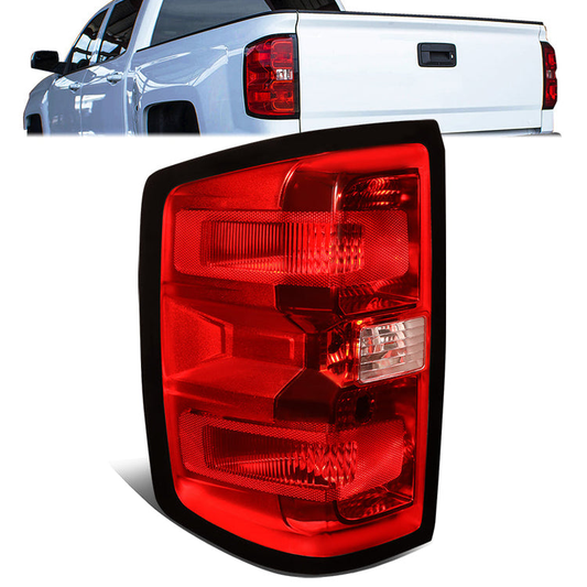 FAROS TRASEROS 14-19 CHEVY SILVERADO 1500 / 15-19 SILVERADO 2500HD, 3500HD, GMC SIERRA 3500HD WITH DUALLY WHEELS / 2019 SILVERADO 1500 LD - FITS MODELS WITHOUT FACTORY LED TAIL LIGHTS - LED - LEFT - RED
