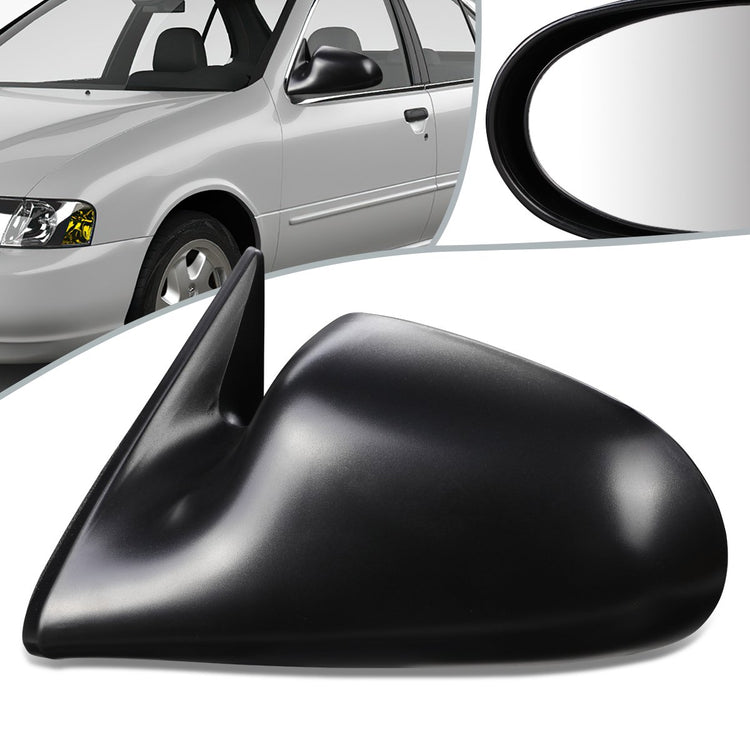 RETROVISOR MIRROR - OEM - 95-99 NISSAN SENTRA - POWERED - TEXTURED - BLACK - LEFT