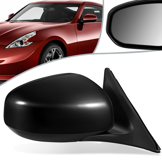 RETROVISOR MIRROR - OEM - 09-14 NISSAN 370Z - POWERED - FOLDING - BLACK MATERIAL - RIGHT