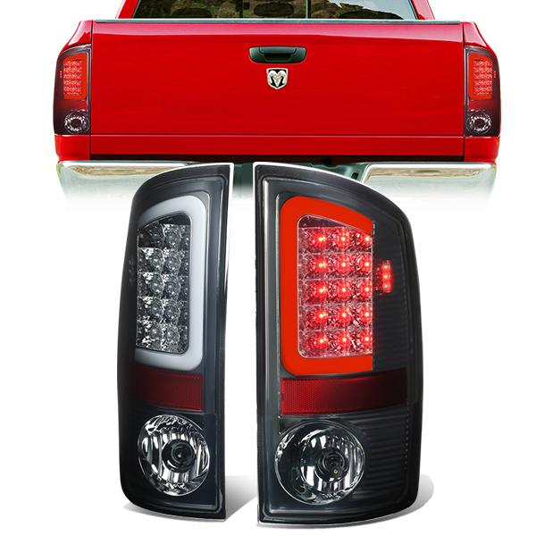 FAROS TRASEROS 07-08 DODGE RAM 1500 / 07-09 DODGE RAM 2500 , 3500 - C-BAR - 3D - U-HALO LED - CHROME / SMOKE