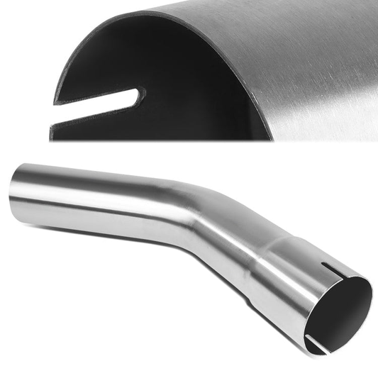 nan EXHAUST PIPE TUBING - BEND - 1PC - 3.0"-3.15" FLARED - OD CUSTOM 45 DEGREE - 18 GAUGE - POLISHED - STAINLESS STEEL