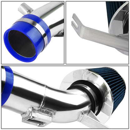 FILTRO DE AIRE ALTO FLUJO 3.00" - SHORT RAM - 07-12 NISSAN ALTIMA 3.5L V6 L32A - BLUE FILTER - POLISHED PIPE