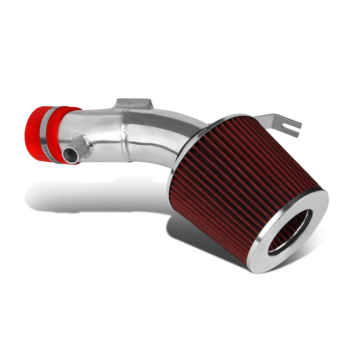 FILTRO DE AIRE ALTO FLUJO 3.00" - SHORT RAM - 07-12 NISSAN ALTIMA 3.5L V6 L32A - RED FILTER - POLISHED PIPE