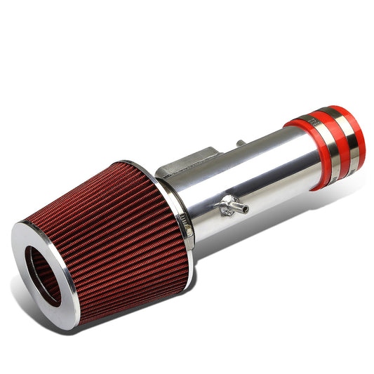 FILTRO DE AIRE ALTO FLUJO 3.00" - SHORT RAM - 97-01 TOYOTA CAMRY V6 - RED FILTER - POLISHED PIPE
