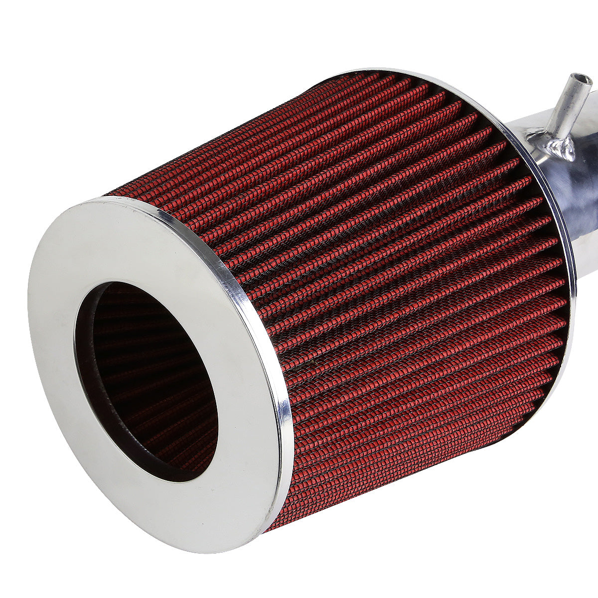 FILTRO DE AIRE ALTO FLUJO 3.00" - SHORT RAM - 97-01 TOYOTA CAMRY V6 - RED FILTER - POLISHED PIPE