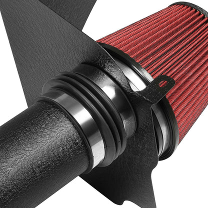 FILTRO DE AIRE ALTO FLUJO HEAT SHIELD - 05-10 CHRYSLER 300 / 08-10 DODGE CHALLENGER / 06-10 CHALLENGER / 05-08 MAGNUM - FITS MODELS WITH 5.7L, 6.1L V8 ENGINE ONLY - ALUMINUM PIPING - WRINKLE FINISH - BLACK