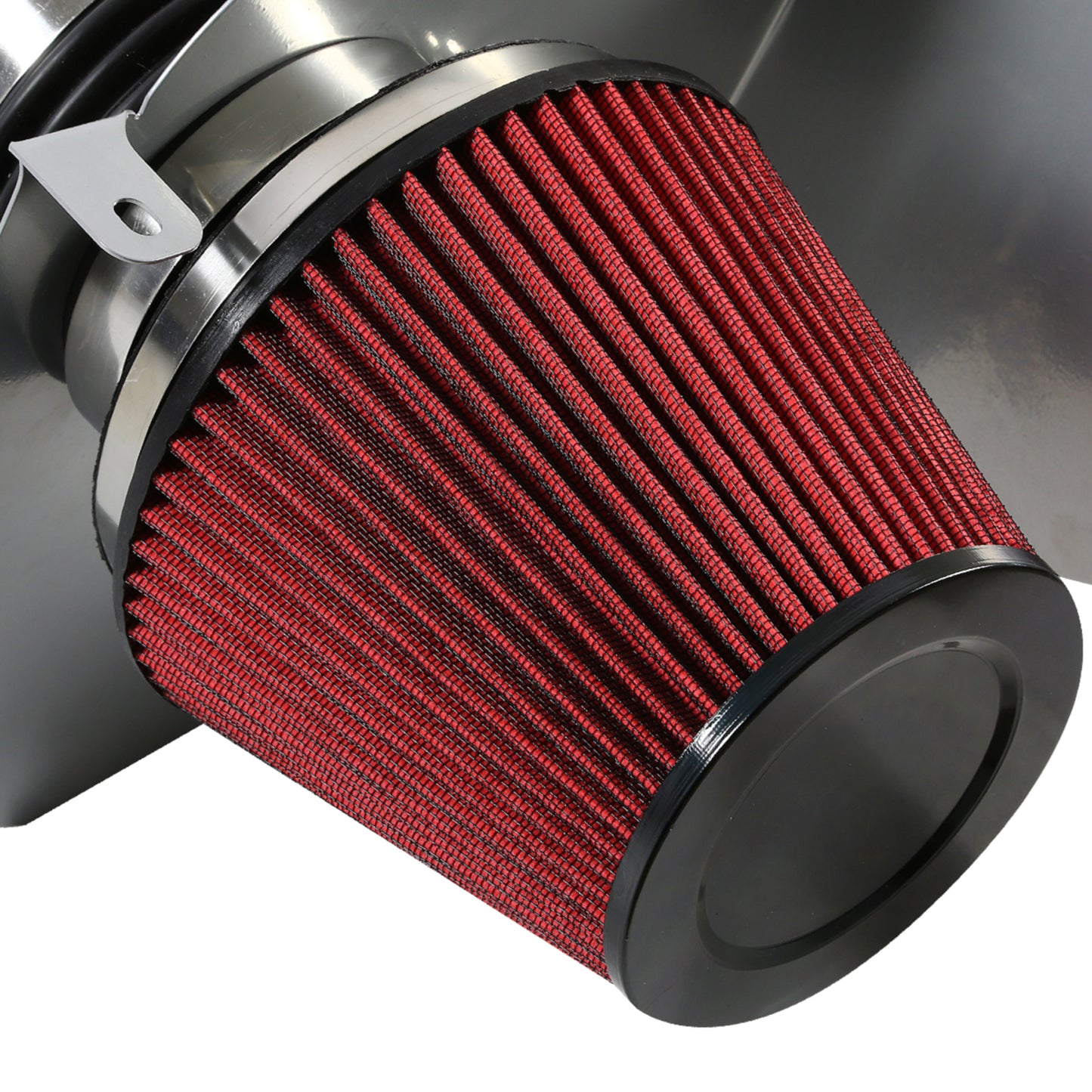 FILTRO DE AIRE ALTO FLUJO HEAT SHIELD - 05-10 CHRYSLER 300 / 08-10 DODGE CHALLENGER / 06-10 CHALLENGER / 05-08 MAGNUM - FITS MODELS WITH 5.7L, 6.1L V8 ENGINE ONLY - ALUMINUM PIPING - SILVER