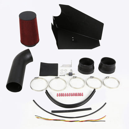 FILTRO DE AIRE ALTO FLUJO HEAT SHIELD - 99-00 CHEVY C/K 1500, 2500, 3500, SUBURBAN MODELS 5.0L, 5.7L V8, TAHOE 5.0L, 5.7L VB, GMC C/K 1500, 2500, 3500, SUBURBAN MODELS 5.0L, 5.7L V8, YUKON 5.0L, 5.7L V8 - ALUMINUM PIPING - WRINKLE FINISH - BLACK
