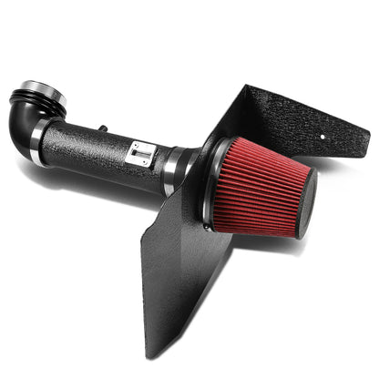 FILTRO DE AIRE ALTO FLUJO HEAT SHIELD - 10-11 CHEVROLET CAMARO 3.6L V6 - ALUMINUM PIPING - WRINKLE FINISH - BLACK
