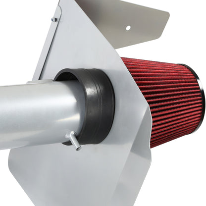 FILTRO DE AIRE ALTO FLUJO HEAT SHIELD - 10-15 CHEVROLET CAMARO 6.2L V8 - ALUMINUM PIPING - SILVER