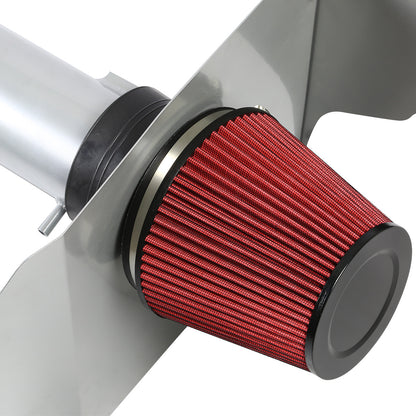 FILTRO DE AIRE ALTO FLUJO HEAT SHIELD - 10-15 CHEVROLET CAMARO 6.2L V8 - ALUMINUM PIPING - SILVER