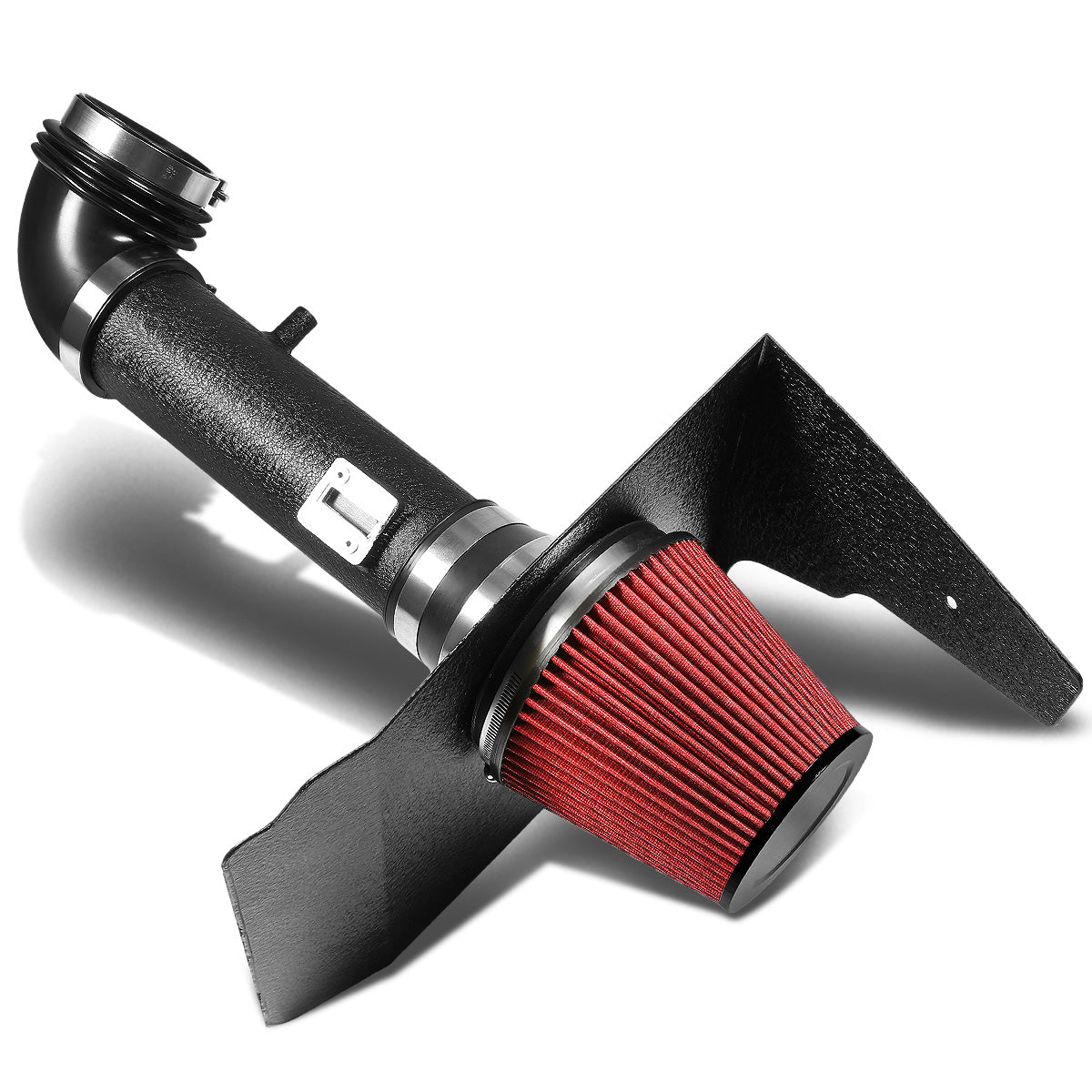 FILTRO DE AIRE ALTO FLUJO HEAT SHIELD - 12-15 CHEVROLET CAMARO 3.6L V6 - ALUMINUM PIPING - WRINKLE FINISH - BLACK