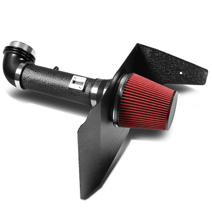 FILTRO DE AIRE ALTO FLUJO HEAT SHIELD - 12-15 CHEVROLET CAMARO 3.6L V6 - ALUMINUM PIPING - WRINKLE FINISH - BLACK