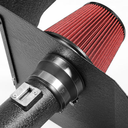 FILTRO DE AIRE ALTO FLUJO HEAT SHIELD - 12-15 CHEVROLET CAMARO 3.6L V6 - ALUMINUM PIPING - WRINKLE FINISH - BLACK
