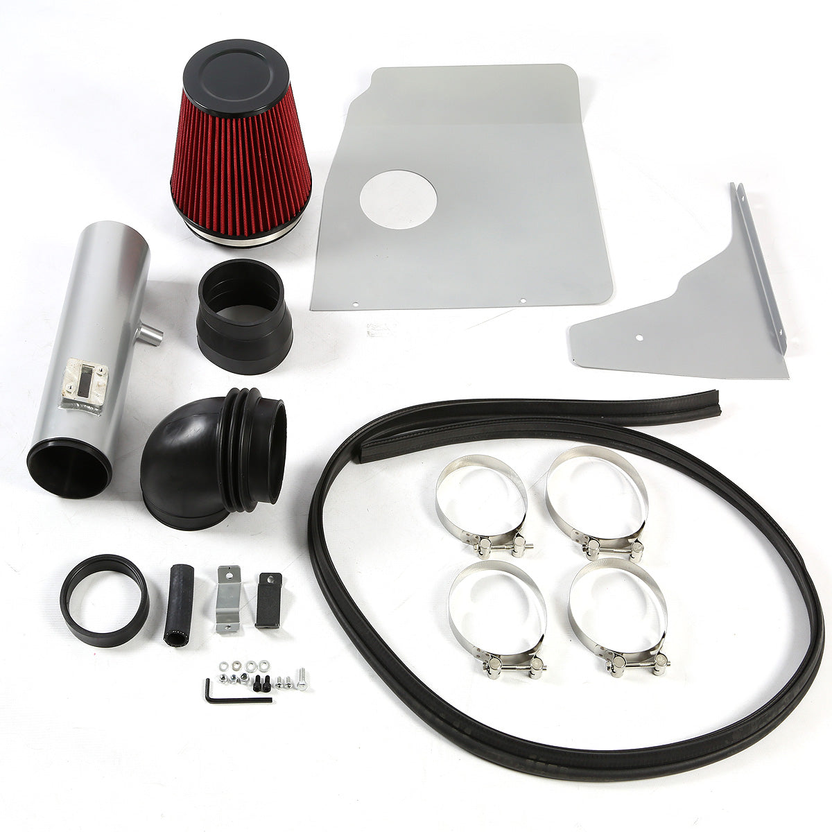 FILTRO DE AIRE ALTO FLUJO HEAT SHIELD - 12-15 CHEVROLET CAMARO 3.6L V6 - ALUMINUM PIPING - SILVER