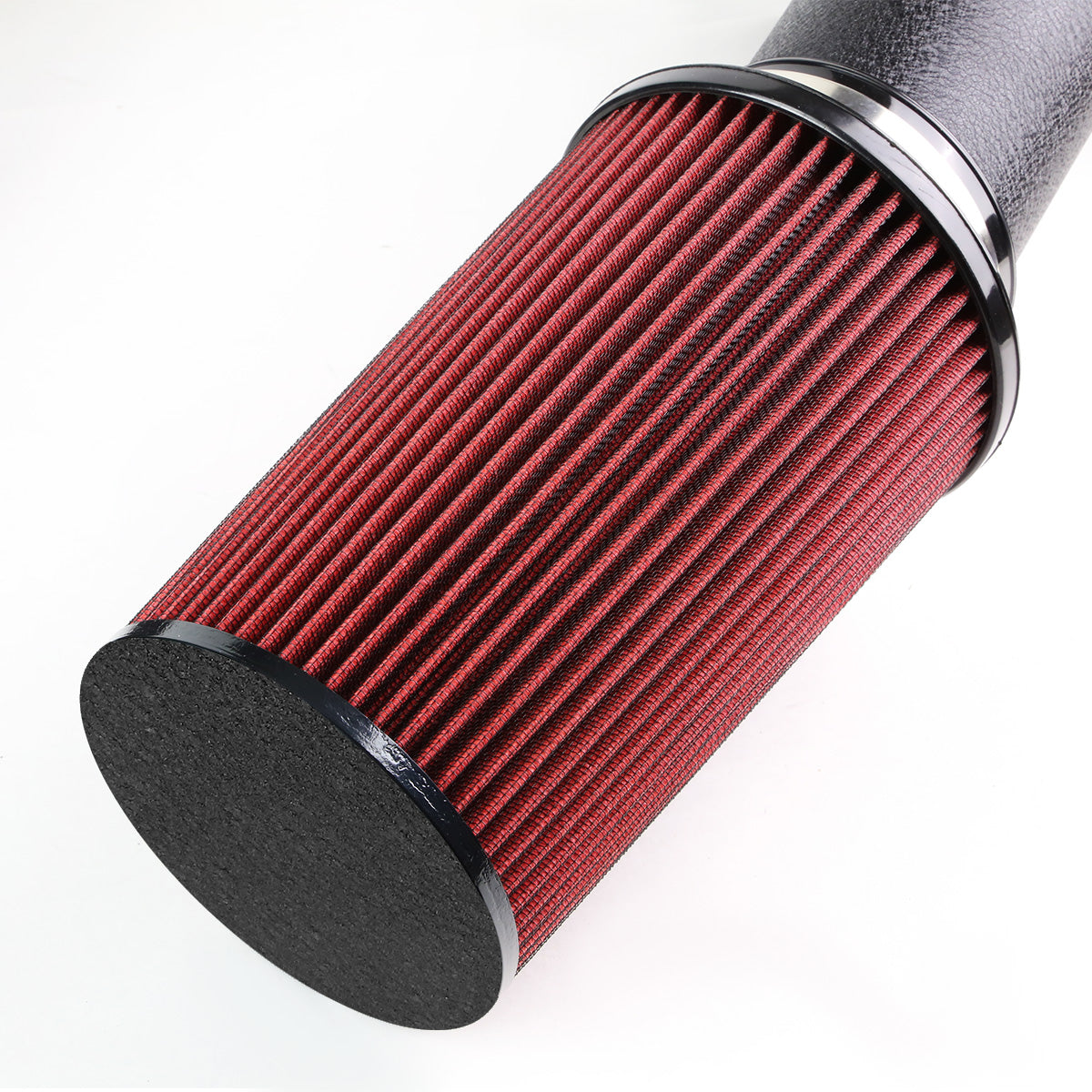 FILTRO DE AIRE ALTO FLUJO HEAT SHIELD - 97-99 DODGE DAKOTA V8 / 98-99 DURANGO V8 - ALUMINUM PIPING - WRINKLE FINISH - BLACK