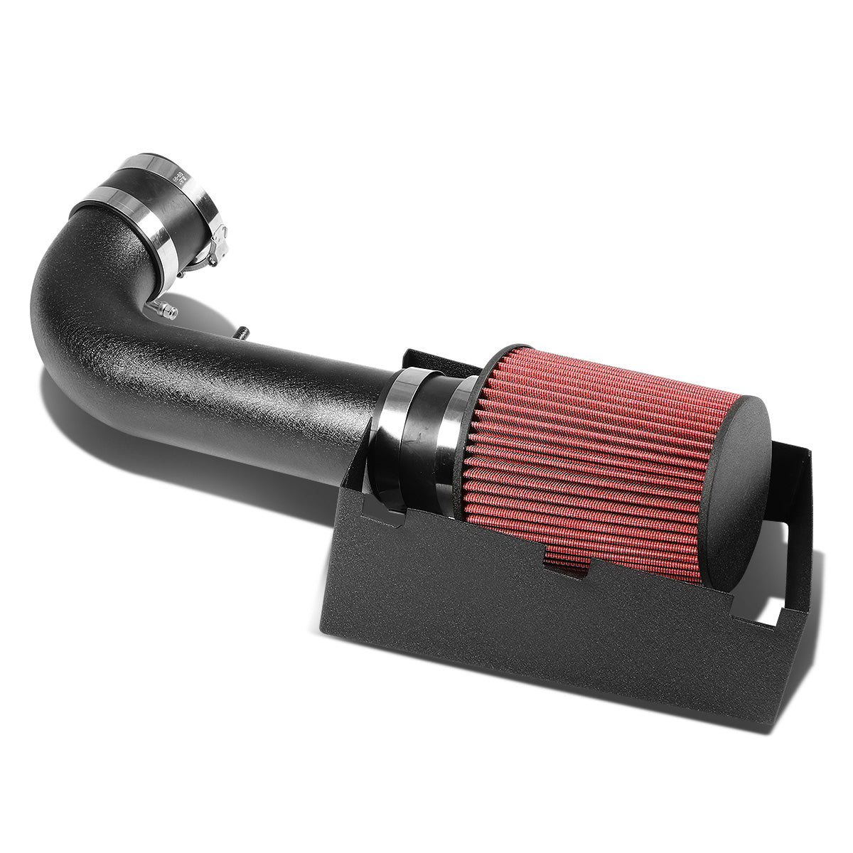 FILTRO DE AIRE ALTO FLUJO HEAT SHIELD - 05-08 DODGE MAGNUM RT/SRT8 5.7L/6.1L V8 - ALUMINUM PIPING - WRINKLE FINISH - BLACK