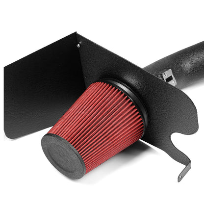 FILTRO DE AIRE ALTO FLUJO HEAT SHIELD - 04-08 FORD F-150 5.4L V8 - ALUMINUM PIPING - WRINKLE FINISH - BLACK