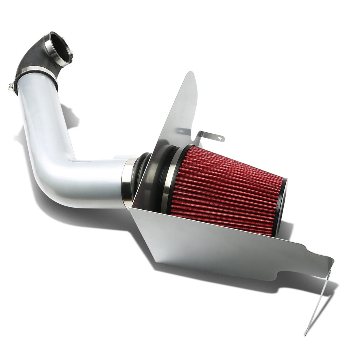 FILTRO DE AIRE ALTO FLUJO HEAT SHIELD - 04-08 FORD F-150 5.4L V8 - ALUMINUM PIPING - SILVER