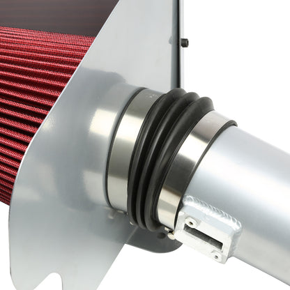 FILTRO DE AIRE ALTO FLUJO HEAT SHIELD - 04-08 FORD F-150 5.4L V8 - ALUMINUM PIPING - SILVER
